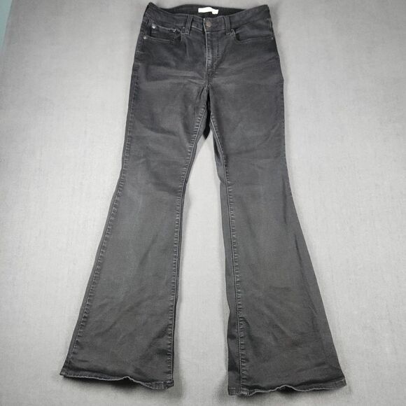 Levis 726 Jeans Womens Size 30 Black Flare Stretch Denim - Picture 1 of 13
